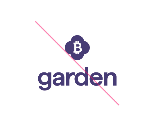 Placing the icon above the Garden wordmark.